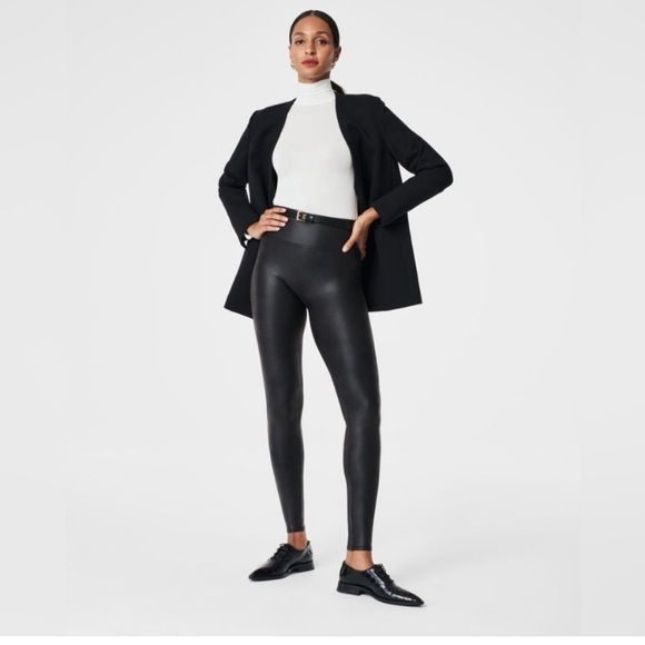 SPANX faux leather leggings L - Picture 1 of 16
